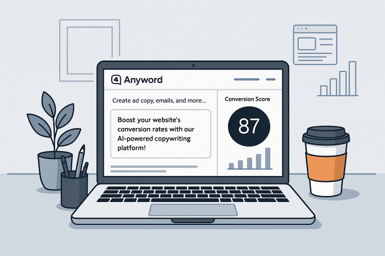 Anyword 2026 AI 文案平台收費、Predictive Performance Score 與功能評測主圖