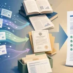 將 AI 回答回溯至原始來源並完成報告查證的編輯插畫