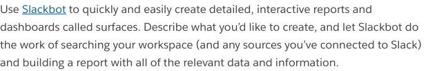 Slackbot 建立 Slackforce Surfaces 的互動式介面示意畫面。