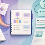 課堂資料整理成筆記本，並透過引用回查原文的概念插畫