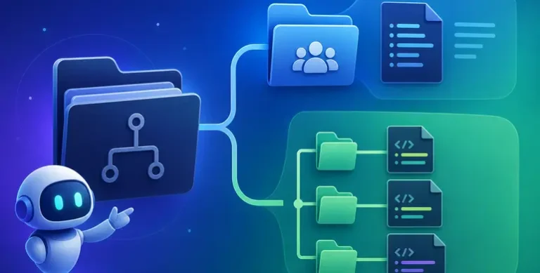 以專案資料夾與程式碼路徑呈現 GitHub Copilot 指示的設定概念