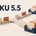AI 生成概念插畫：標示 HAIKU 5.5 的米白背景上，資料卡片沿分流路徑進入大小不同的深藍色工作佇列；非 Anthropic 官方圖片或模型測試結果。